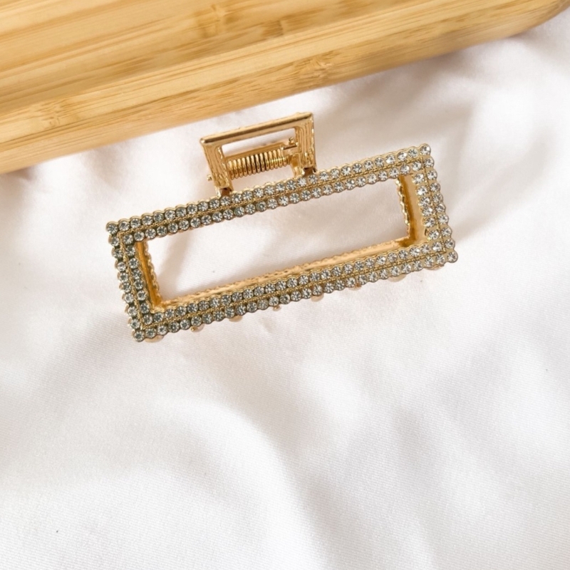 Presilha Metal Retangular Strass