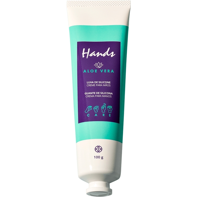 Luva De Silicone Aloe Vera  Creme Para As Mãos Hands 100g -