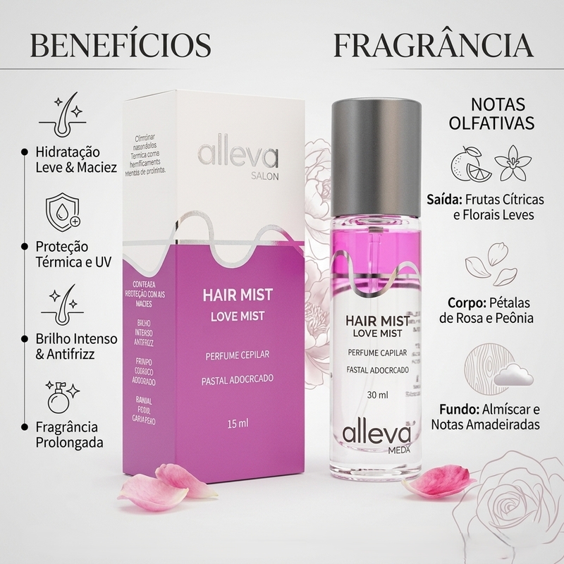 Perfume capilar hair mist love mist - 15ml - foto 2