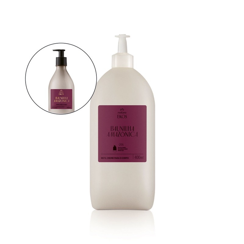 Refil creme desodorante hidratante para o corpo baunilha amazônica - 400 ml