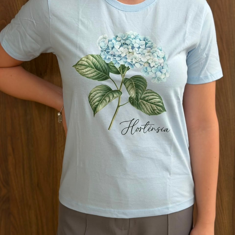 T-shirt Azul Hortência