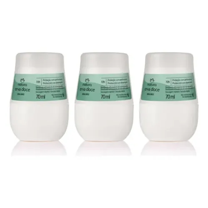 Kit Desodorante Antitranspirante Roll-on Erva Doce