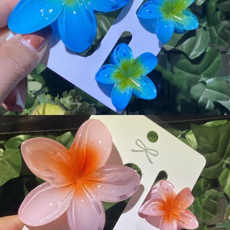 Presilha de cabelo flor azul nº 8