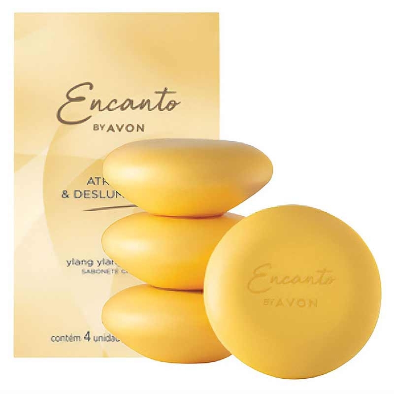 Caixa De Sabonetes Avon Sabonete Encanto Atraente e Deslumbrante, 4x 80g Cada