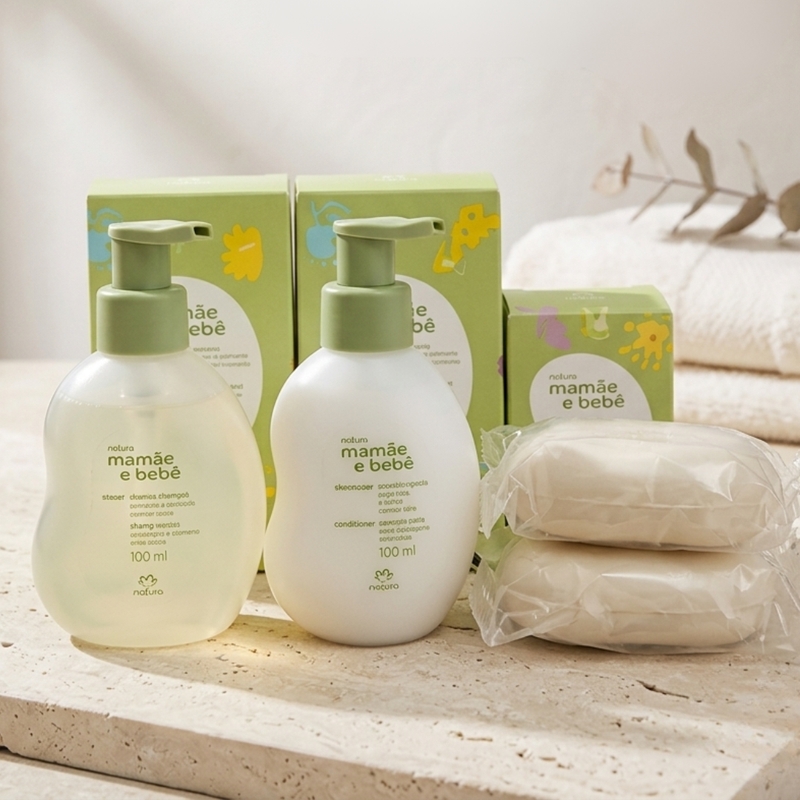 COMBO NATURA MAMAE E BEBE 1 (SHAMPOO 200ml, CONDICIONADOR 200ml E CAIXA COM 2 SABONETES 100g) - foto 9