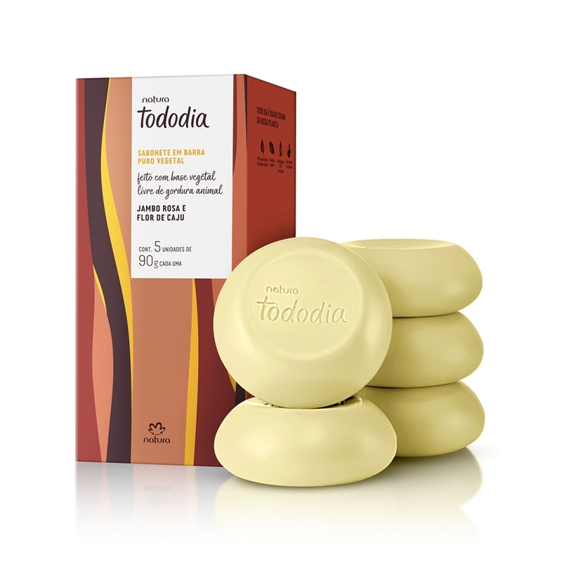 Sabonete em barra puro vegetal jambo rosa e flor de caju