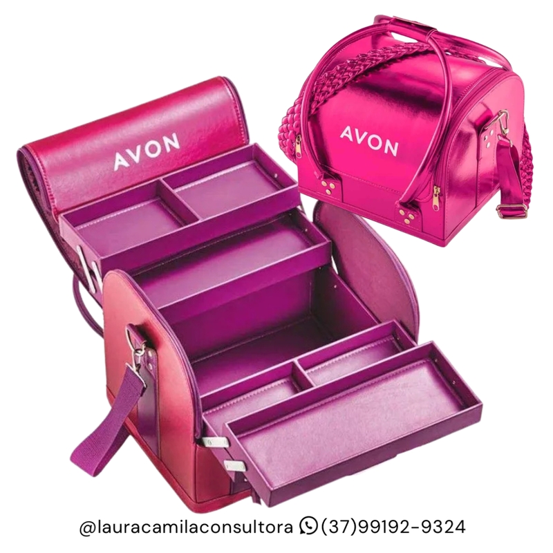 Maleta de Maquiagem Rosa Avon