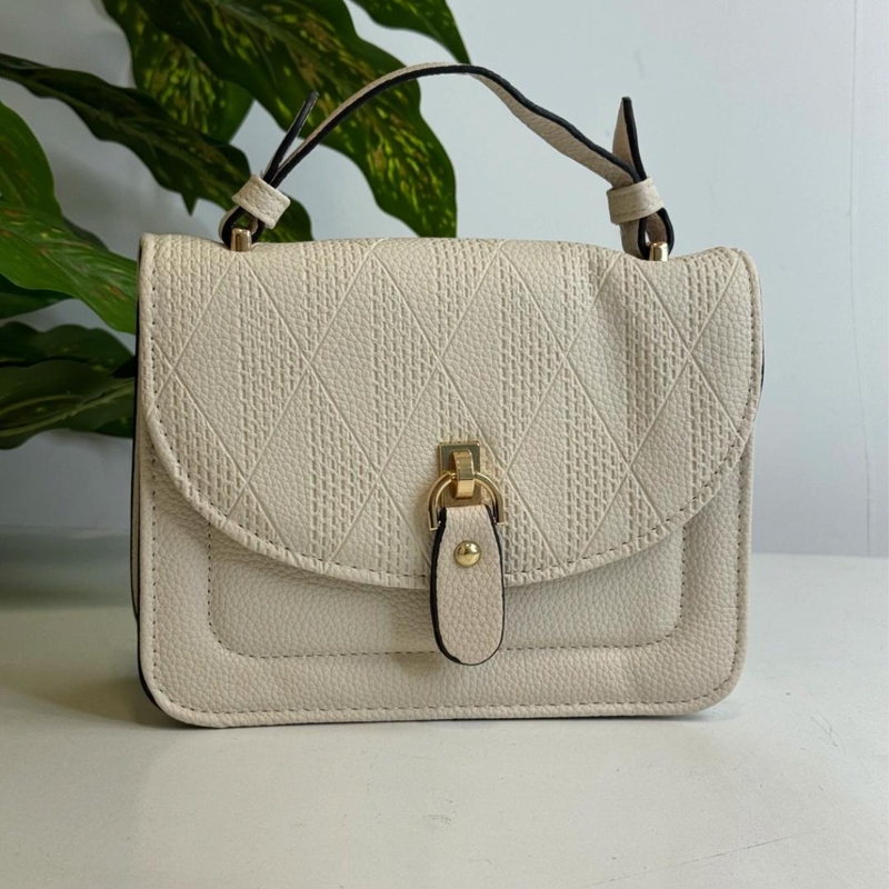Bolsa Estruturada Com Alça de Mão com Detalhes Dourados (múltiplas cores) - foto 2