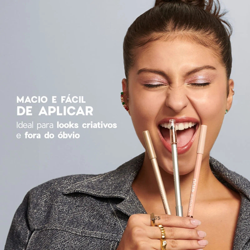 Lápis para Olhos Dourado - Shine Eye Pencil Golden Océane 4you 1,4g - foto 5