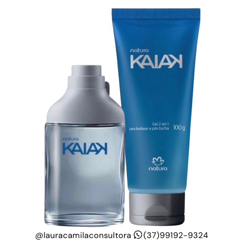 Presente Kaiak Masculino: Perfume Miniatura 25ml + Gel 2 Em 1 Para Barbear e Pós Barba 100g