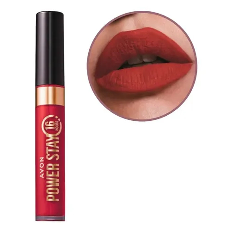 Avon Power Stay Batom Líquido Creamy Vinyl Vermelhaço