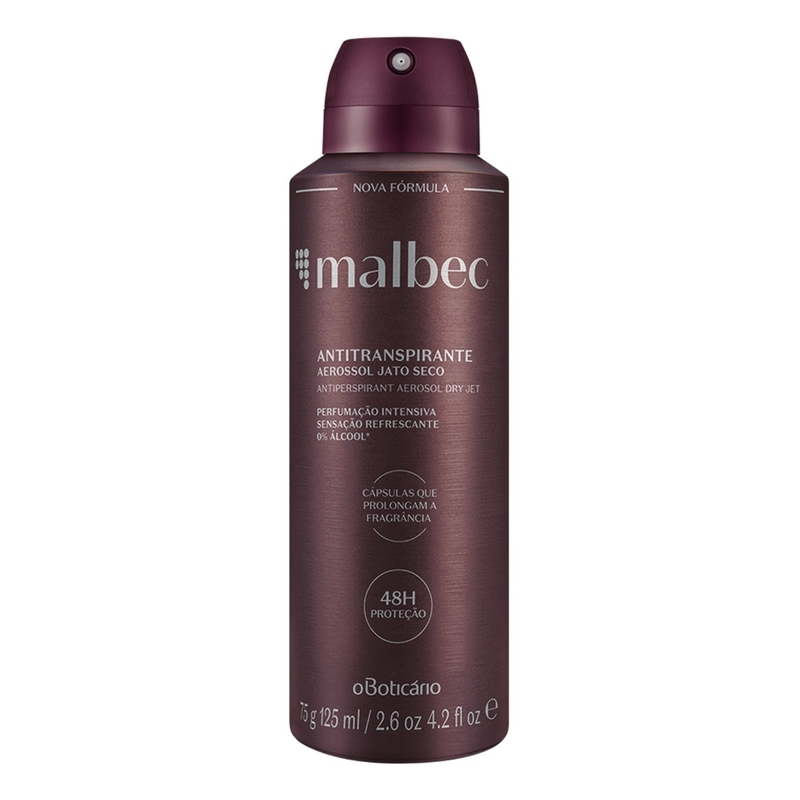 Desodorante Antitranspirante Aerosol Malbec, 75g/125ml