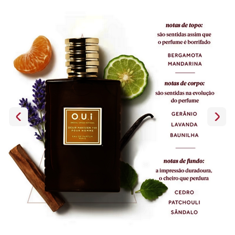 O.U.I Désir Parisien 750 Eau De Parfum Masculino 75Ml - foto 2
