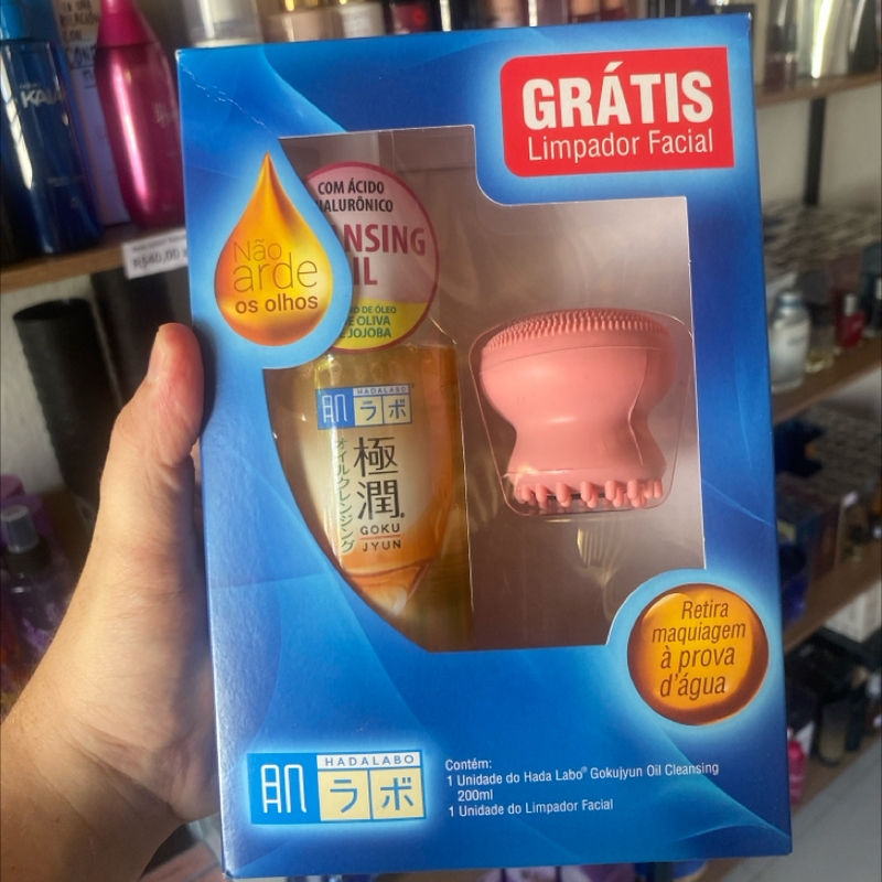 Hada Labo Kit Limpeza Facial Cleansing Oil + Massageador Facial Polvo