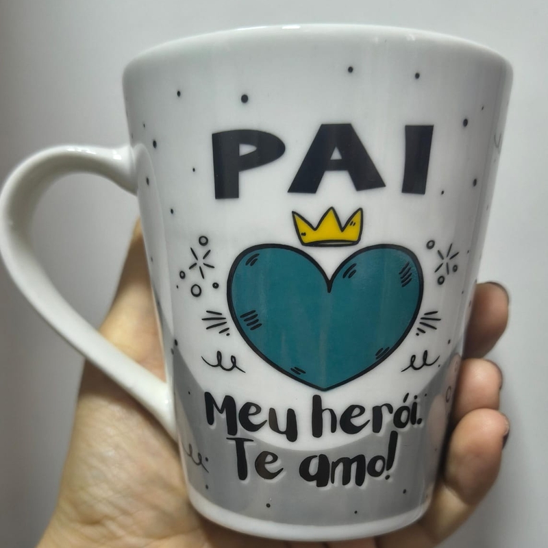 Caneca dia dos Pais - Modelo Pai Herói - Porcelana