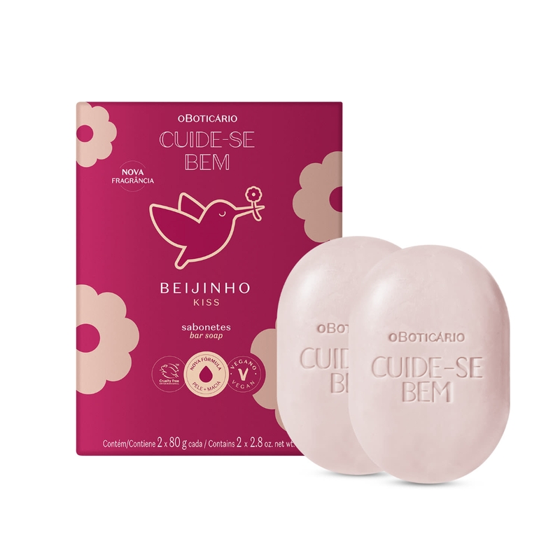 Kit Sabonetes Em Barra Cuide-Se Bem Beijinho 2X80G Cada
