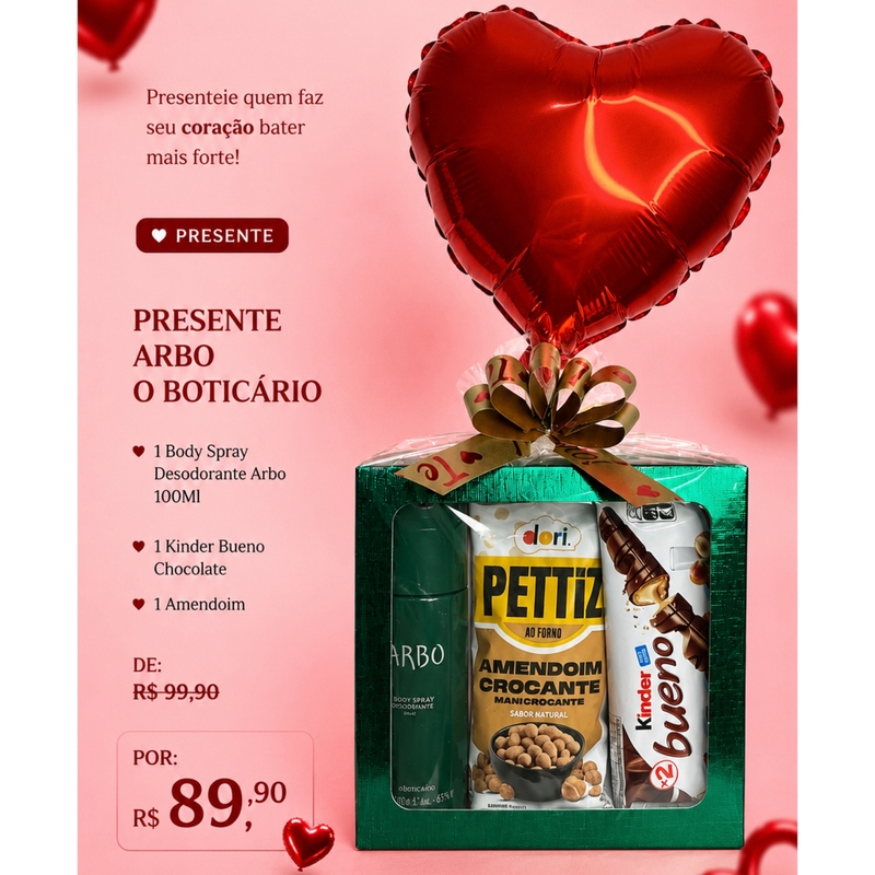 Presente Arbo o Boticário -  Opção Masculina