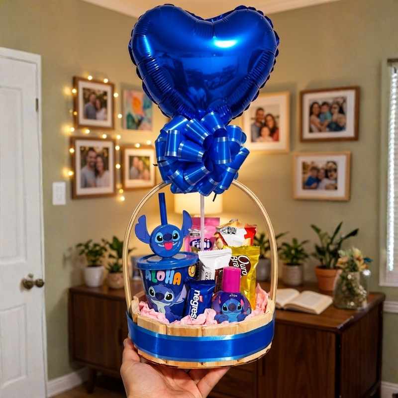 CESTA STITCH PRESENTE INFANTIL UNISSEX MENINA OU MENINO - foto 3