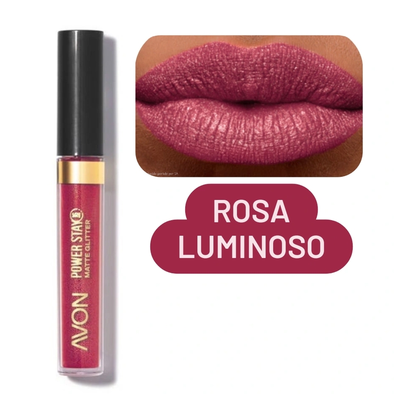 Batom Power Stay Matte Glitter Rosa luminoso