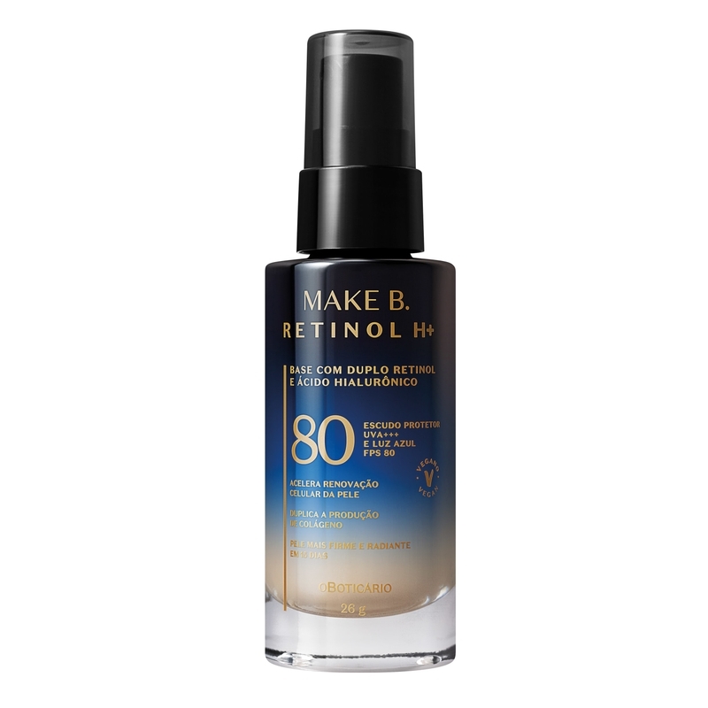 Base Líquida Cor 20 com FPS 80 Make B. Retinol H+ 26G