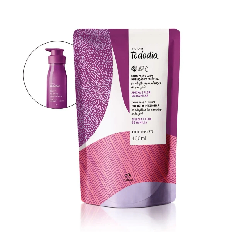 Refil Hidratante para o Corpo Tododia Ameixa e Flor de Baunilha 400 ml