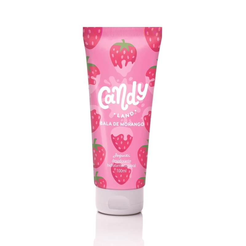 Hidratante Corporal Candy Land Bala De Morango, 100 ml - A