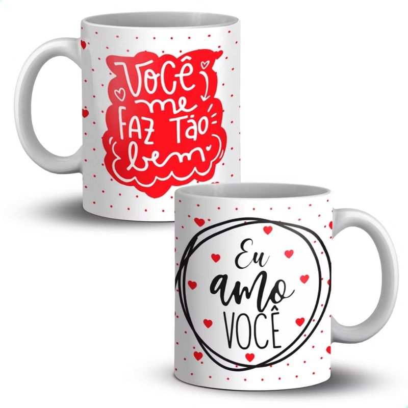 Caneca Porcelana 310ml VOCÊ ME FAZ TÃO BEM