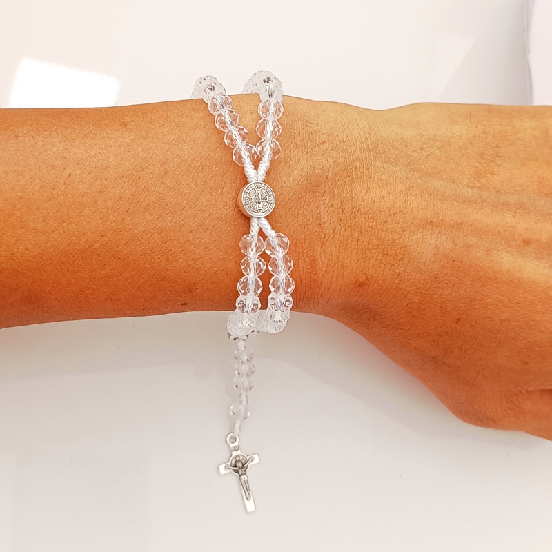 Pulseira Terço Cristal - São Bento