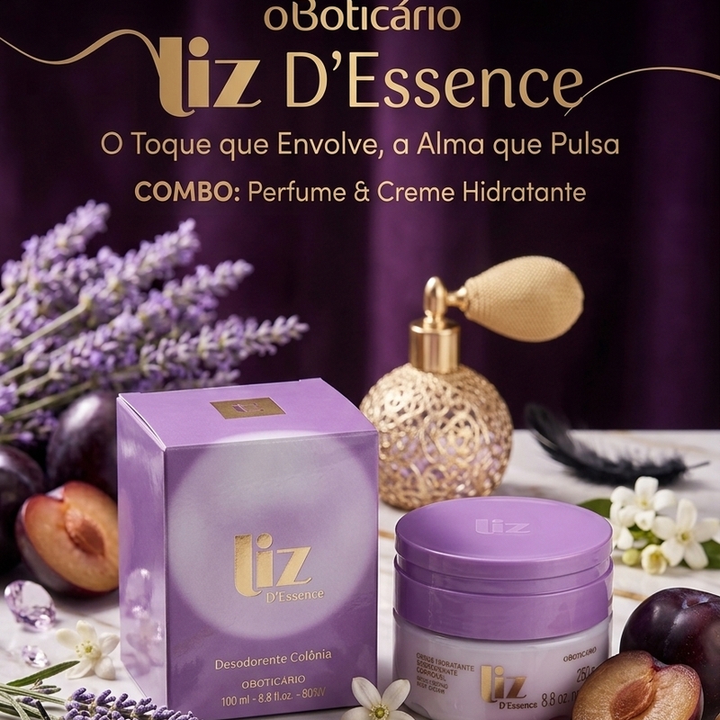 Combo, Colônia e Hidratante Liz D' Essence