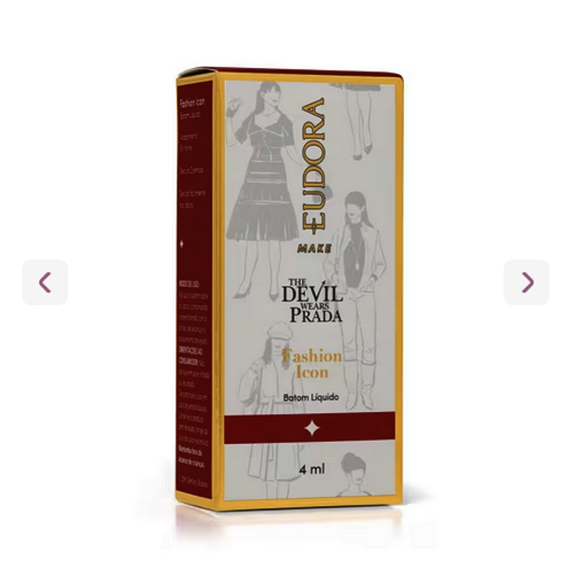 Batom Líquido Cremoso Eudora Make O Diabo Veste Prada Fashion Icon Red 4ml - foto 7