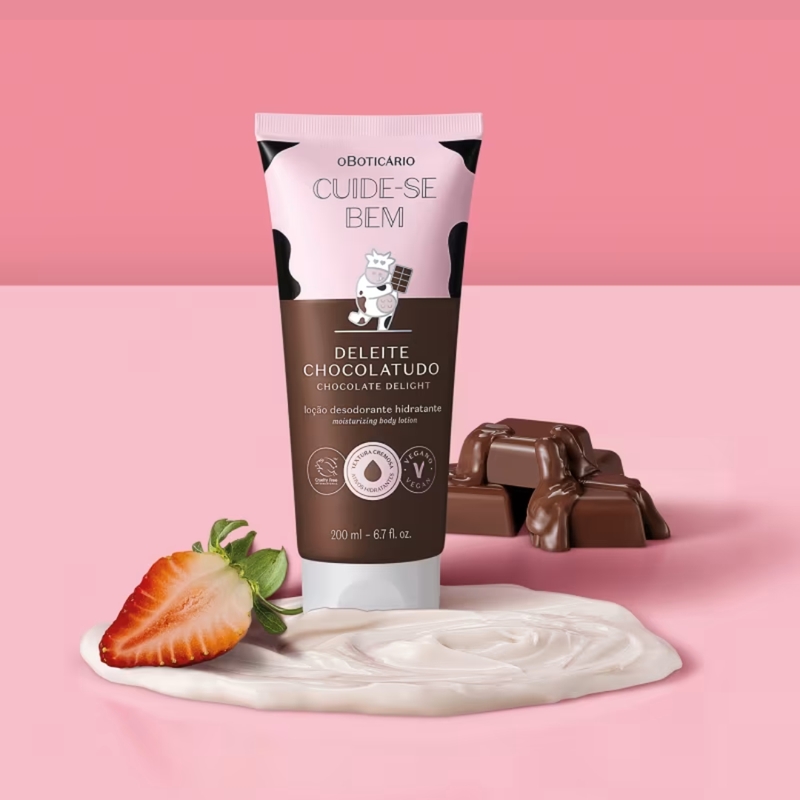 Loção Desodorante Hidratante Corporal Cuide-se Bem Deleite Chocolatudo 200ml - foto 3