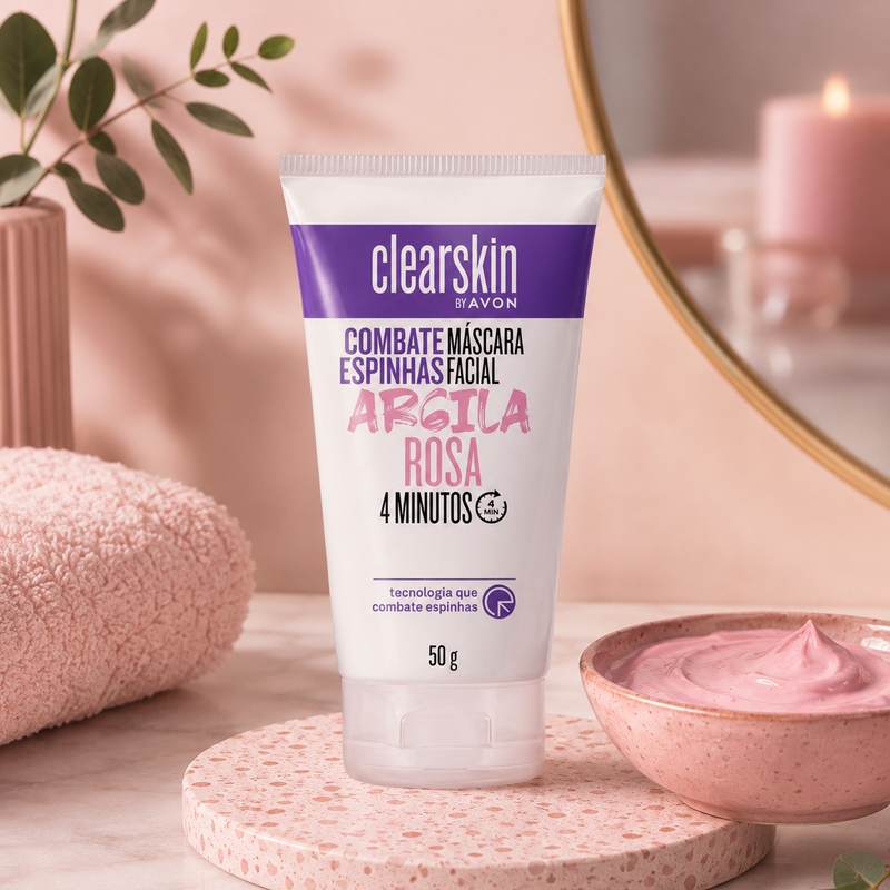 Clearskin Máscara Facial Argila Rosa 50g - foto 3