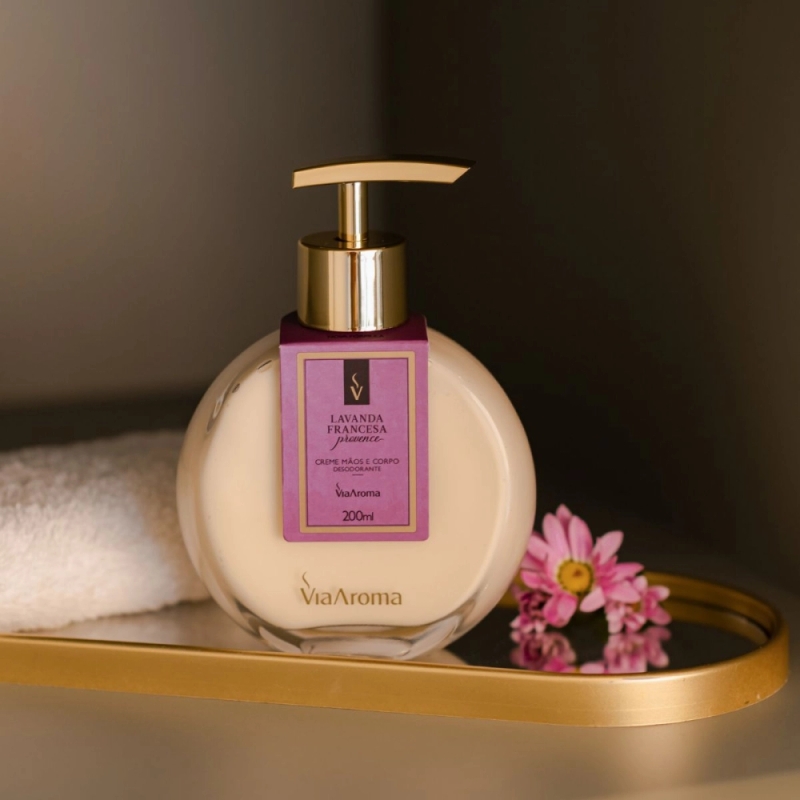 Creme Hidratante Desod . Mãos e Corpo Via Aroma 200ml - Lavanda Francesa Provence