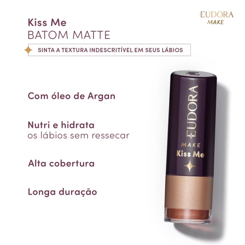 Batom Matte Nude Autoral Eudora Make Kiss Me 3,7g - foto 3
