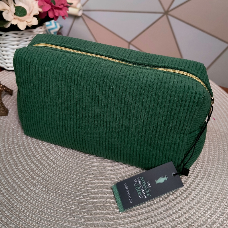 Nécessaire Verde e Dourado O Boticário