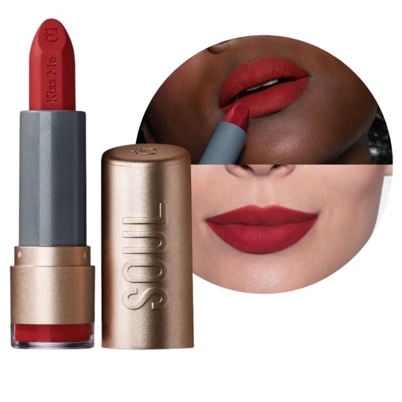 Batom Mate Vermelho Moderno Kiss Me 3,7g