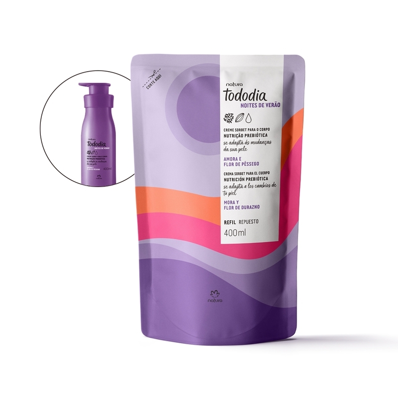 Refil creme sorbet desodorante nutritivo para o corpo amora e flor de pêssego - 400 ml