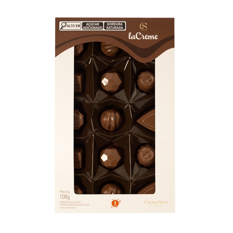 Caixa de Bombons Mini Show laCreme ao Leite 108g