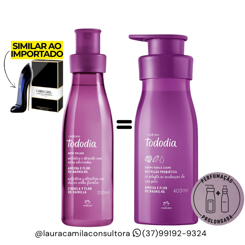 COMPRE Body Splash Ameixa e Flor de Baunilha 200ml e GANHE Hidratante Corporal 400ml