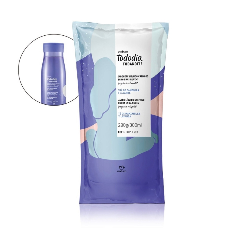 Refil Sabonete Líquido Cremoso Chá De Camomila E Lavanda 300ml.