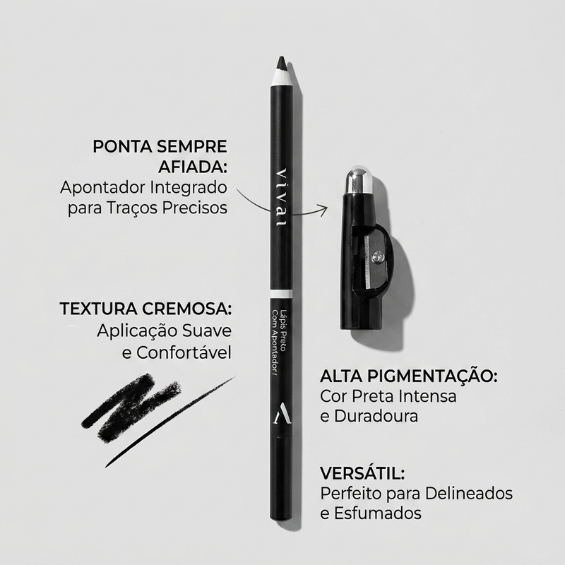Lápis para Olhos Preto com Apontador - foto 2