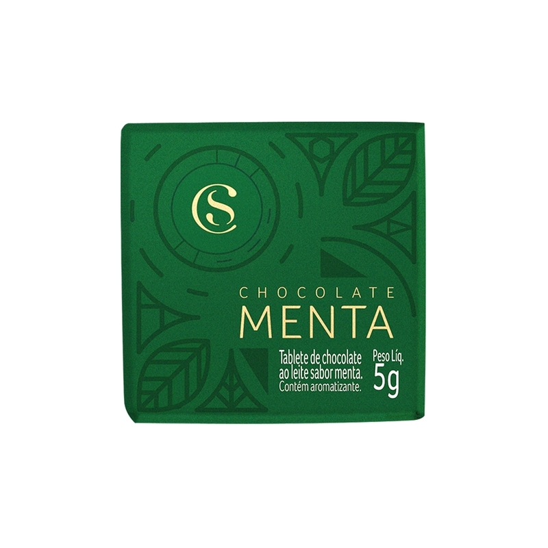 Tablete de Chocolate ao Leite e Menta 5g