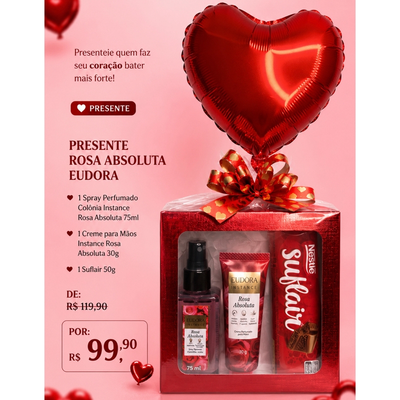 Presente Rosa Absoluta Eudora - Opção Feminina