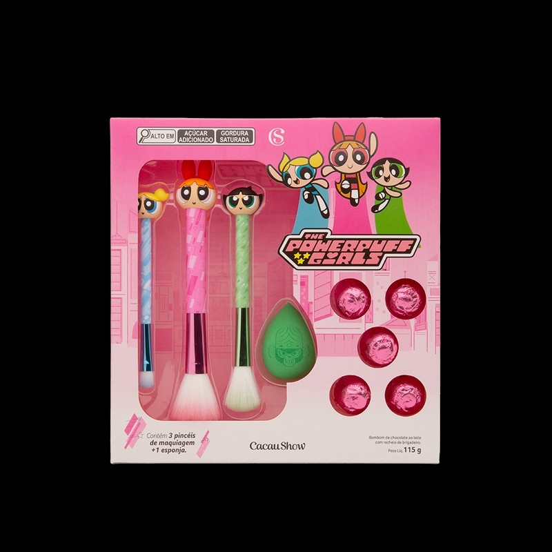 Kit de Pincéis Meninas Superpoderosas com Bombons 115g