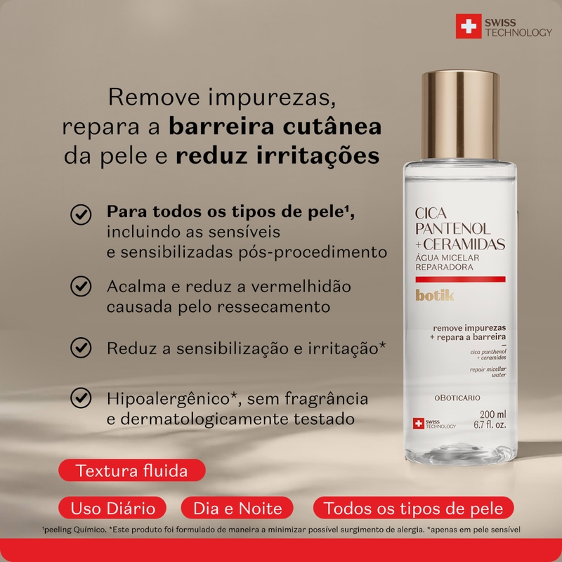 Água Micelar Reparadora Botik Cica Pantenol E Ceramidas 200ml - foto 2