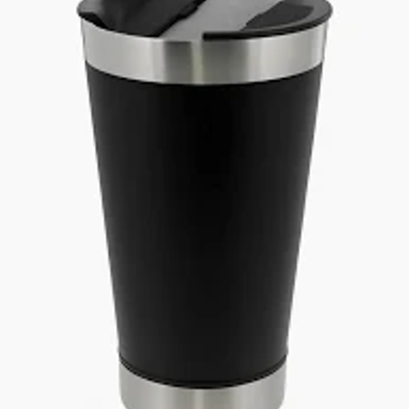 Copo Térmico Conserva 2,5mm Aço Inox 500ml C/Tampa Abridor Cerveja PRETO