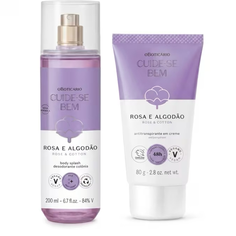 Combo Cuide-se Bem Rosa E Algodão