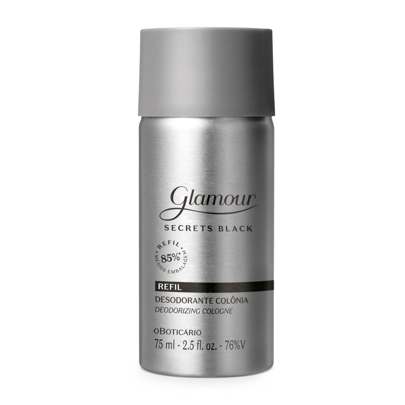 Refil Glamour Secret Black Desodorante Colônia 75Ml