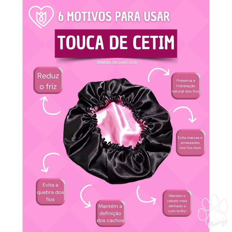 Touca De Cetim Dupla Face Com Regulador