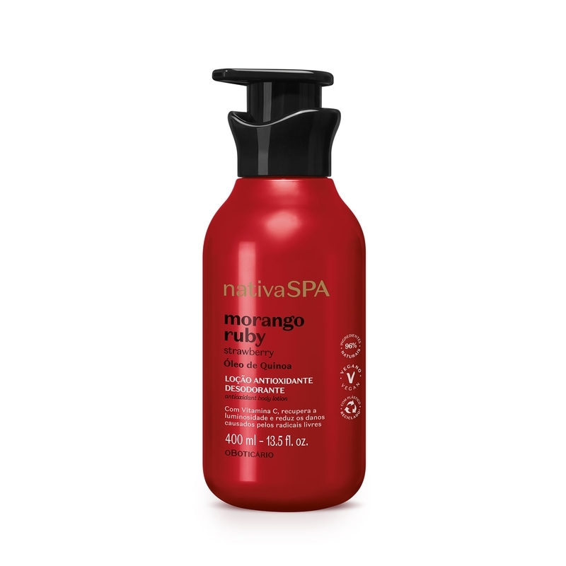 Loção Antioxidante Desodorante Corporal Nativa SPA Morango Ruby 400ml - foto 2